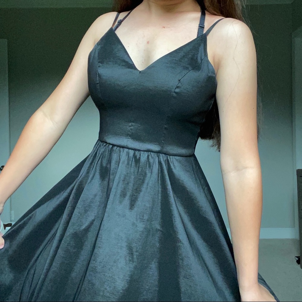 Black Spaghetti Strap Prom Dress